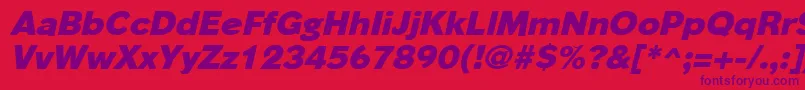 PhinsterheavyItalic Font – Purple Fonts on Red Background