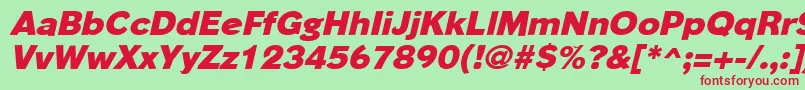 PhinsterheavyItalic Font – Red Fonts on Green Background