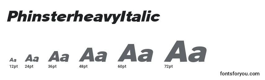 PhinsterheavyItalic Font Sizes