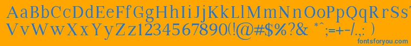 VipromanRegular Font – Blue Fonts on Orange Background