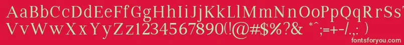 VipromanRegular Font – Green Fonts on Red Background