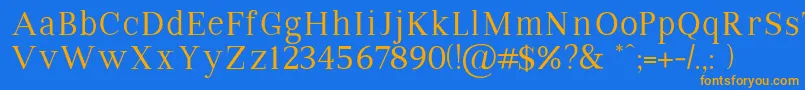 VipromanRegular Font – Orange Fonts on Blue Background