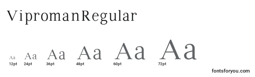 Größen der Schriftart VipromanRegular (92053)