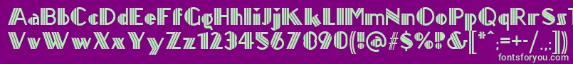 Titanickdisplaynf Font – Green Fonts on Purple Background