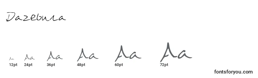 Dazebuna Font Sizes