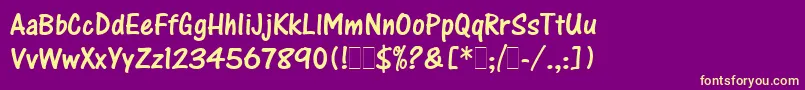 OneStrokeScriptLetPlain. Font – Yellow Fonts on Purple Background