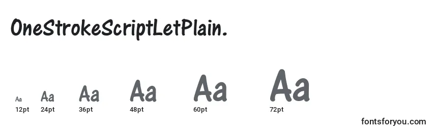 OneStrokeScriptLetPlain. Font Sizes