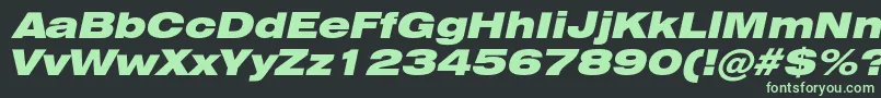 Шрифт HeliosextblackItalic – зелёные шрифты на чёрном фоне