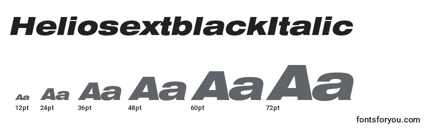 HeliosextblackItalic Font Sizes