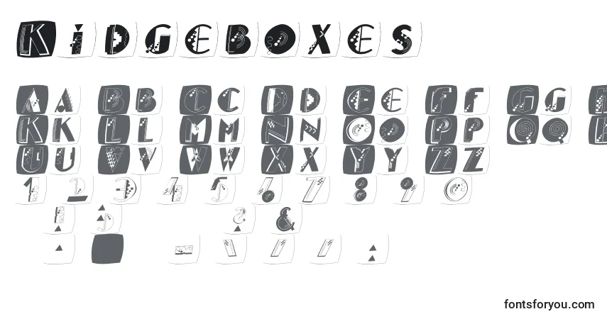 Kidgeboxes Font – alphabet, numbers, special characters