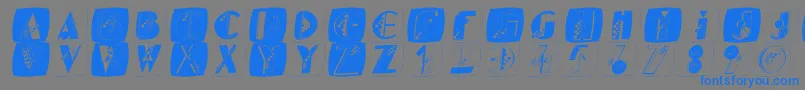 Kidgeboxes Font – Blue Fonts on Gray Background