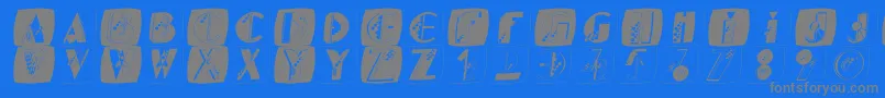 Kidgeboxes Font – Gray Fonts on Blue Background