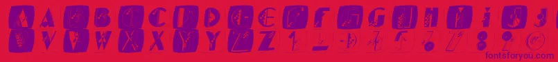 Kidgeboxes Font – Purple Fonts on Red Background