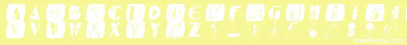 Kidgeboxes Font – White Fonts on Yellow Background