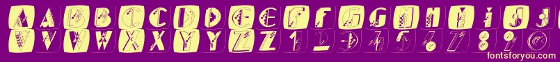 Kidgeboxes Font – Yellow Fonts on Purple Background