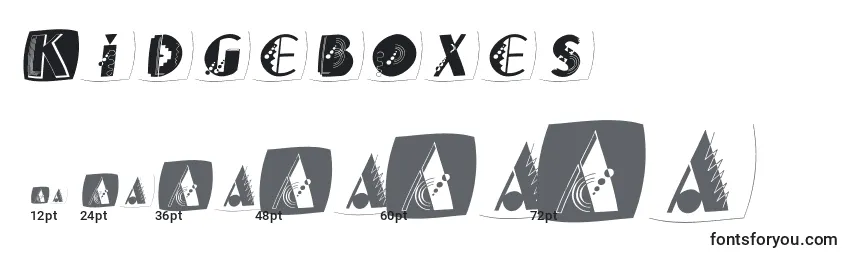 Kidgeboxes Font Sizes