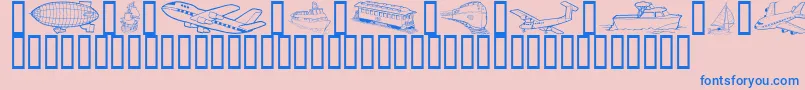 GeMotion Font – Blue Fonts on Pink Background