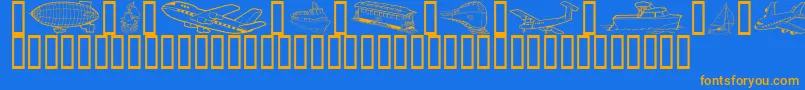 GeMotion Font – Orange Fonts on Blue Background
