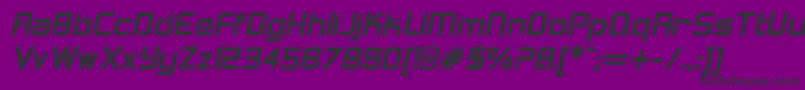 Czcionka LoganfiveBolditalic – czarne czcionki na fioletowym tle