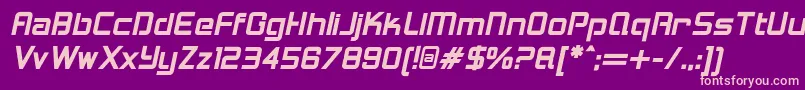 LoganfiveBolditalic Font – Pink Fonts on Purple Background