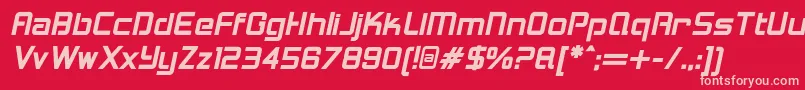 LoganfiveBolditalic Font – Pink Fonts on Red Background