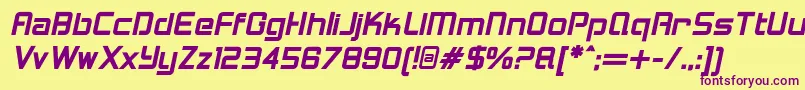 LoganfiveBolditalic Font – Purple Fonts on Yellow Background