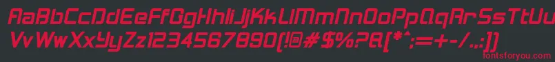 Шрифт LoganfiveBolditalic – красные шрифты на чёрном фоне