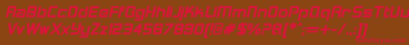 LoganfiveBolditalic Font – Red Fonts on Brown Background