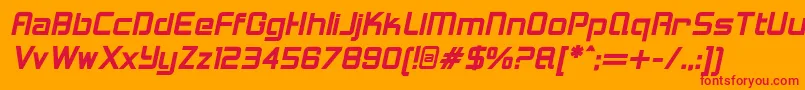 LoganfiveBolditalic Font – Red Fonts on Orange Background