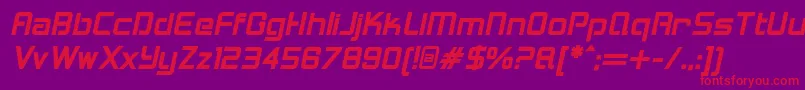 Police LoganfiveBolditalic – polices rouges sur fond violet
