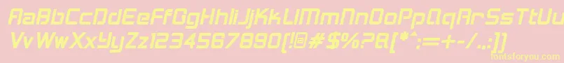 LoganfiveBolditalic Font – Yellow Fonts on Pink Background