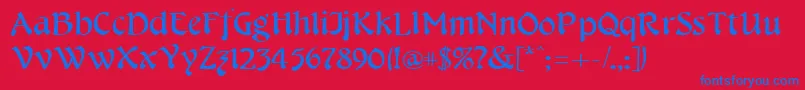 CheshirebroadRegular-fontti – siniset fontit punaisella taustalla