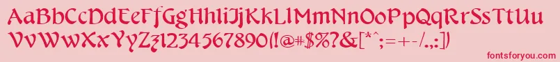 CheshirebroadRegular Font – Red Fonts on Pink Background