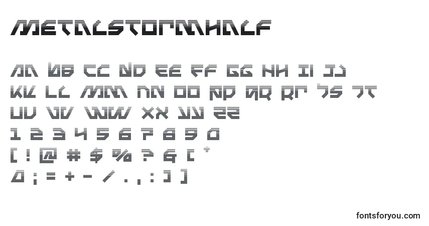 Metalstormhalf-fontti – aakkoset, numerot, erikoismerkit