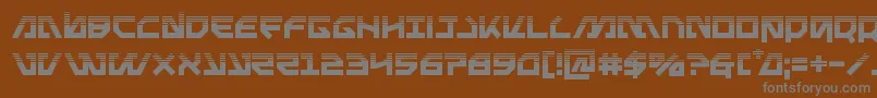 Metalstormhalf-fontti – harmaat kirjasimet ruskealla taustalla