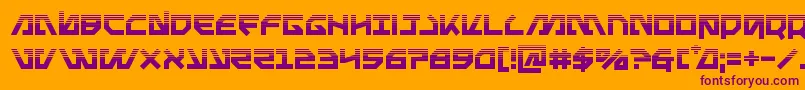 Metalstormhalf Font – Purple Fonts on Orange Background