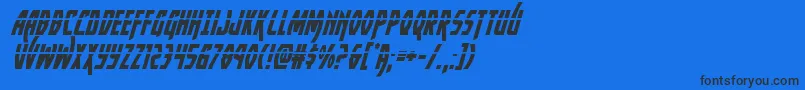 Yankeeclipperlaserital Font – Black Fonts on Blue Background