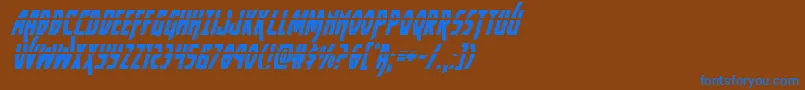 Yankeeclipperlaserital Font – Blue Fonts on Brown Background