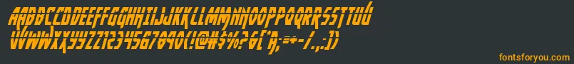 Yankeeclipperlaserital-Schriftart – Orangefarbene Schriften auf schwarzem Hintergrund