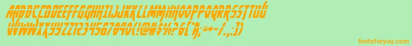Yankeeclipperlaserital Font – Orange Fonts on Green Background