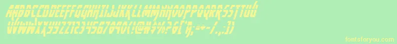 Шрифт Yankeeclipperlaserital – жёлтые шрифты на зелёном фоне