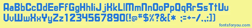 UpsilonRegularフォントについての詳細 フォントUpsilonRegular – 青い文字が黄色の背景にあります。