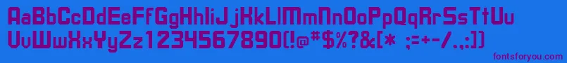Weitere Informationen zur UpsilonRegular-Schriftart UpsilonRegular-Schriftart – Violette Schriften auf blauem Hintergrund