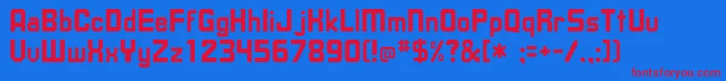 UpsilonRegular Font – Red Fonts on Blue Background