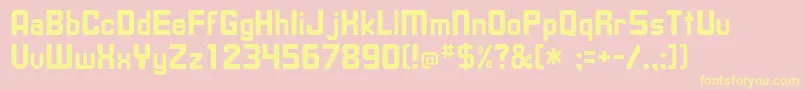 UpsilonRegular Font – Yellow Fonts on Pink Background