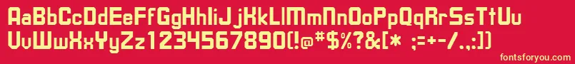UpsilonRegular Font – Yellow Fonts on Red Background