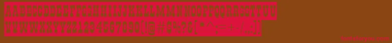 AGildiatitulsl-Schriftart – Rote Schriften auf braunem Hintergrund