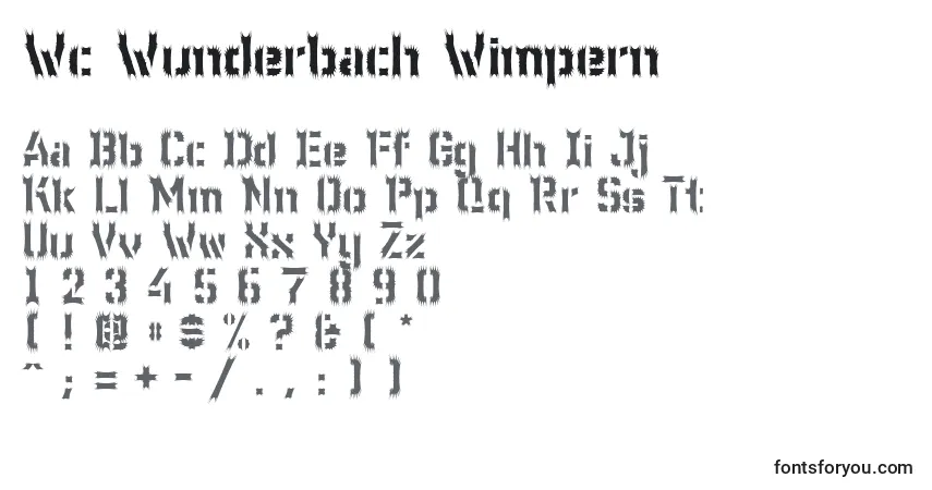 A fonte Wc Wunderbach Wimpern – alfabeto, números, caracteres especiais