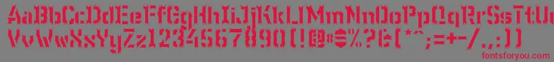 Wc Wunderbach Wimpern Font – Red Fonts on Gray Background