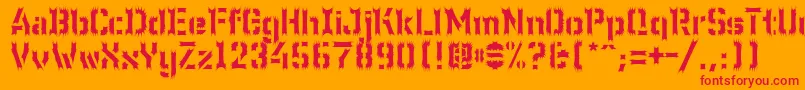 Wc Wunderbach Wimpern Font – Red Fonts on Orange Background